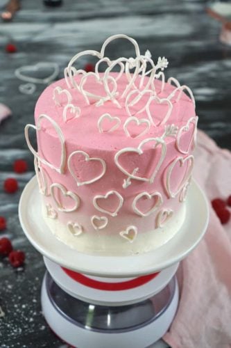 Raspberry Valentine's Cake
