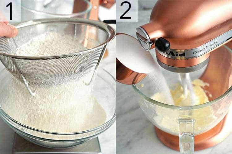 Suggar cookie batter being mixed for stained glass cookies.