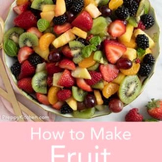 fruit salad in a serving bowl