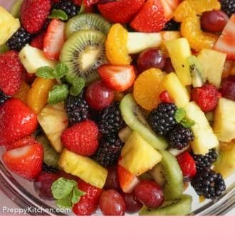 fruit salad in a serving bowl