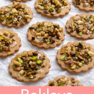 baklava cookies on white paper