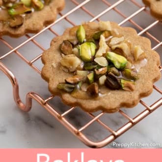 baklava cookies on a wire rack