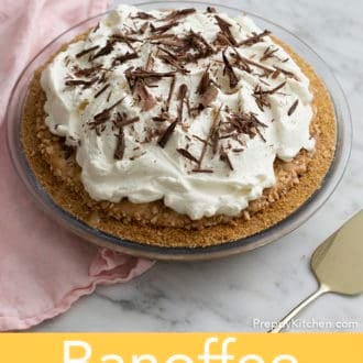 banoffee pie in a glass pie dish