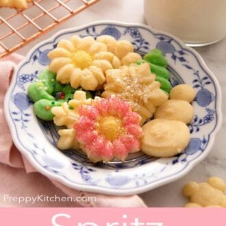 A pinterest graphic of spritz cookies