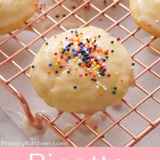 A pinterest graphic of ricotta cookies