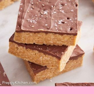 Pinterest graphic of a stack of three Special K bars with more surrounding it.